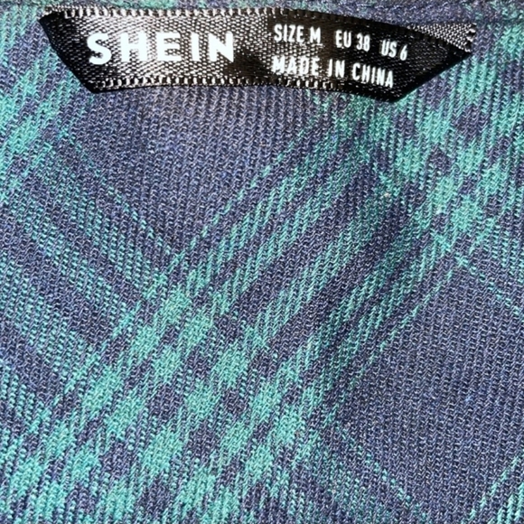 SHEIN Flannel Plaid Dress Medium - Picture 2 of 12
